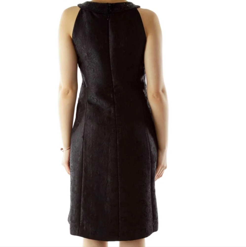 Ann Taylor Women's Black Sequenced  Brocade Floral  Cocktail Dress US Size 6 - Picture 3 of 14